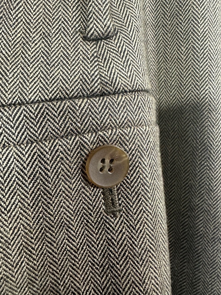 MAGASCHONI COLLECTION Trousers Womens 16 Brown Grey Herringbone Wide Leg - Picture 11 of 14